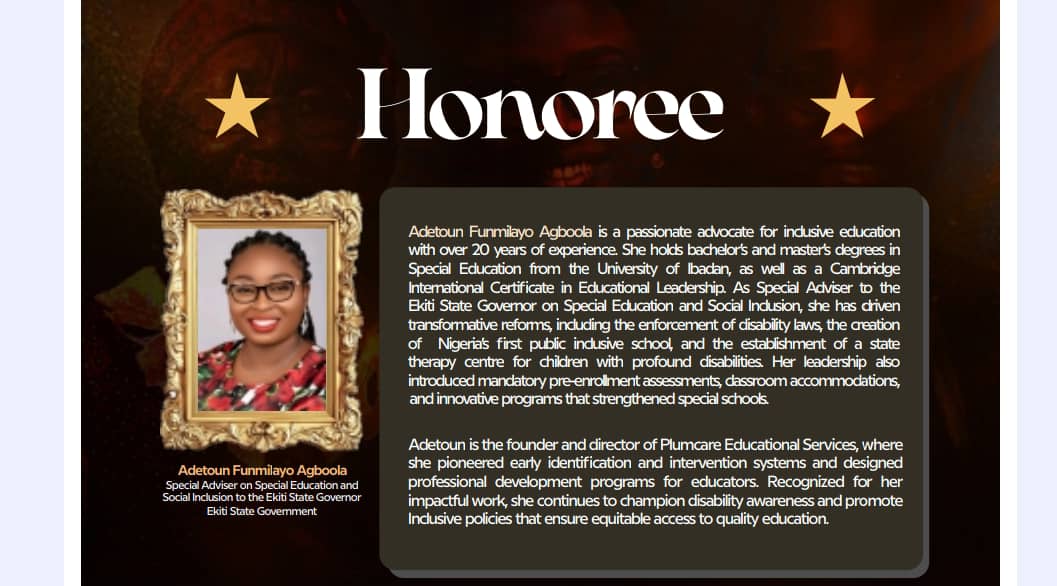 Princess Adetoun Agboola Named Among Nigeria’s 100 Most Admirable Educators for 2025